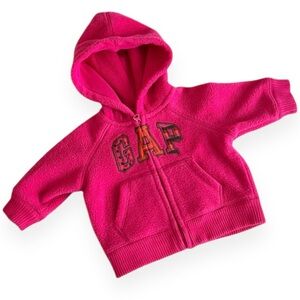 Baby Gap 0-3m Hot Pink Zip Up Fleece Hoodie